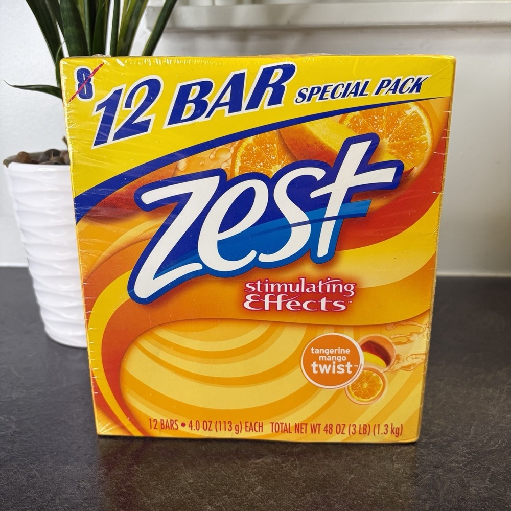Zest Stimulating Effects Tangerine Mango Twist Bar Soap 12 Bars‎ SEALED